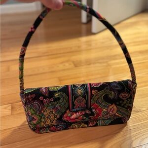 Vera Bradley Elegant Black and Pink Paisley Shoulder Bag
